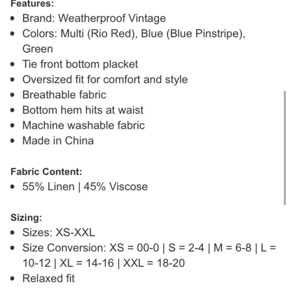 Weatherproof Vintage Tie Front Linen Blend Top - Picture 4 of 15